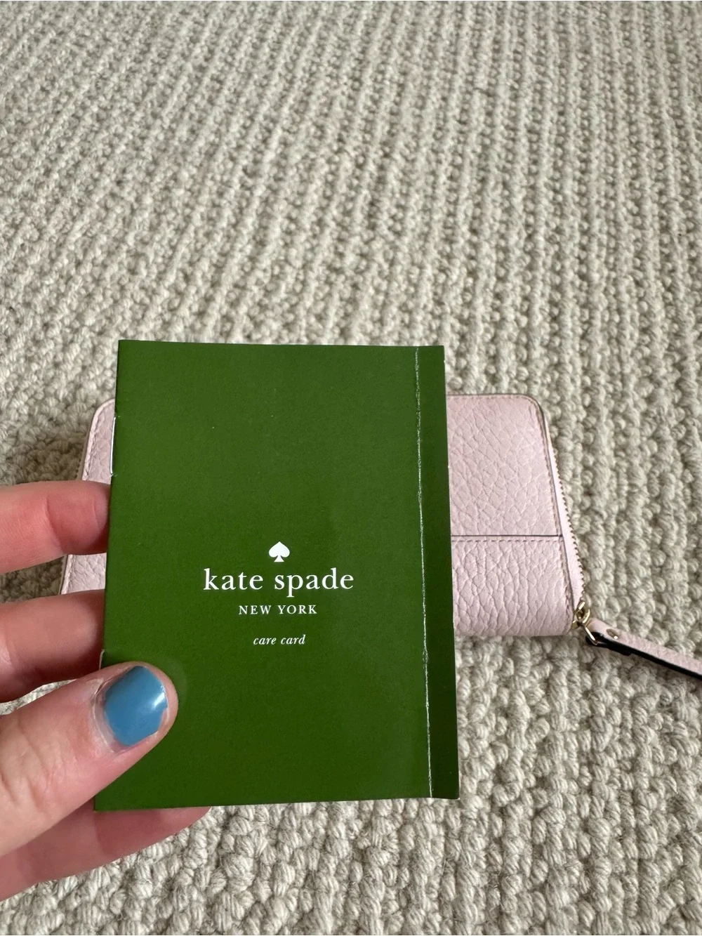 Kate Spade New York Pale Pink Leather Zip Wallet